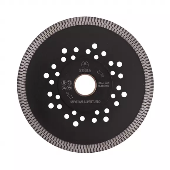 Диск диамантен KODIA UNIVERSAL SUPER TURBO 150х2.6x25.4/22.23мм, за гранит, сухо рязане