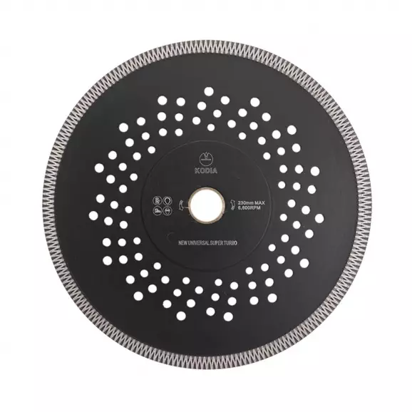 Диск диамантен KODIA UNIVERSAL SUPER TURBO 230х2.6x25.4/22.23мм, за гранит, сухо рязане