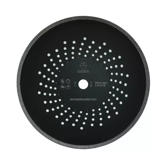 Диск диамантен KODIA UNIVERSAL SUPER TURBO 350х3.8x25.4мм, за гранит, сухо рязане