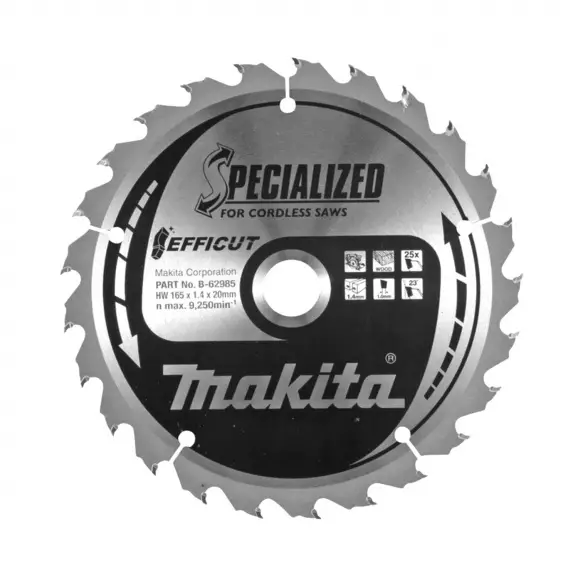 Диск с твърдосплавни пластини MAKITA SPECIALIZED 190/1.4/30 Z=24, за дървесина