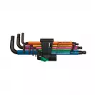 Ключ шестограм Г-образен с ябълка WERA 950/9 Multicolour 1.5-10мм 9части, CrV - small