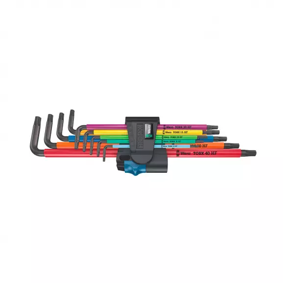 Ключ торкс Г-образен WERA 967/9 TX XL Multicolour ТХ8-ТХ40 9части, CrV
