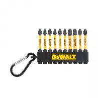 Комплект накрайници DEWALT 10 части, PH, PZ, с карабинер