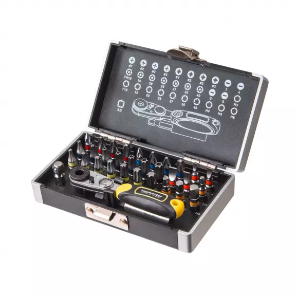 Комплект накрайници TOPMASTER 32части, PH, PZ, SB, ТХ, шестостен с тресчотка