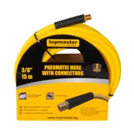 Маркуч за въздух TOPMASTER 3/8'', 15м, с бързи връзки 1/4'', работно налягане 2.06 Mpa