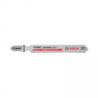 Нож за прободен трион BOSCH Expert Laminate Clean T128BHM 1.8х92мм 3броя, за ламинат, Carbide, Т-захват, праволинейно рязане