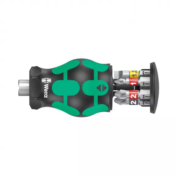 Отвертка с накрайници WERA Kraftform Kompakt Stubby 6части, PH, PZ, SB, двукомпонентна дръжка