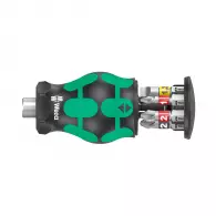 Отвертка с накрайници WERA Kraftform Kompakt Stubby 6части, PH, PZ, SB, двукомпонентна дръжка