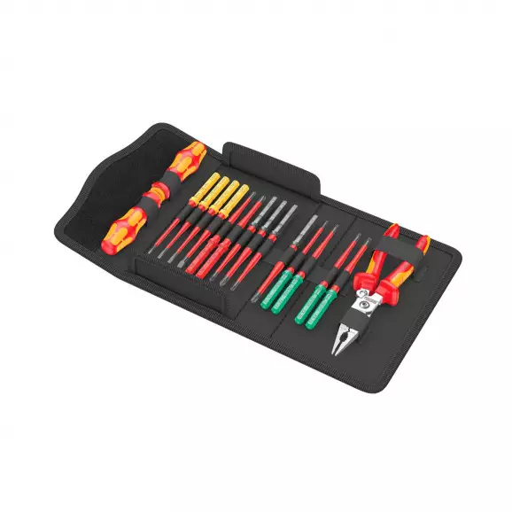Отвертка с накрайници WERA Kraftform Kompakt VDE 17 extra slim 1 Tool finder, 1000V, PH, PZ, SB, TX, двукомпонентна дръжка