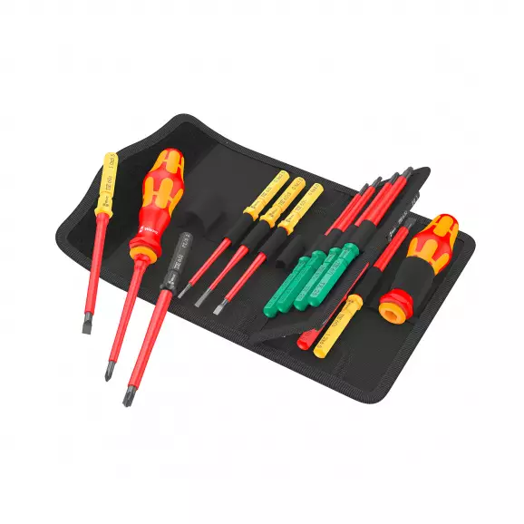 Отвертка с накрайници WERA Kraftform Kompakt VDE 17 Universal 1 Tool finder, 1000V, PH, PZ, SB, TX, двукомпонентна дръжка