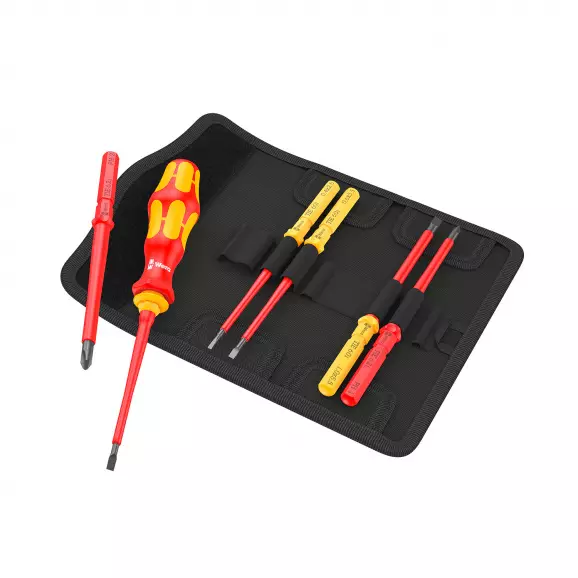 Отвертка с накрайници WERA Kraftform Kompakt VDE 7 Universal 1 Tool finder, 1000V, PH, SB, двукомпонентна дръжка