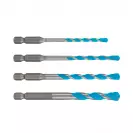 Свредла BOSCH Multi Construction 4.0-8.0мм 4части, за универсална употреба, HM, 2 режещи ръбa, 1/4