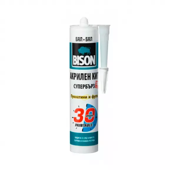 Акрилен уплътнител BISON Super Fast 300мл-бял
