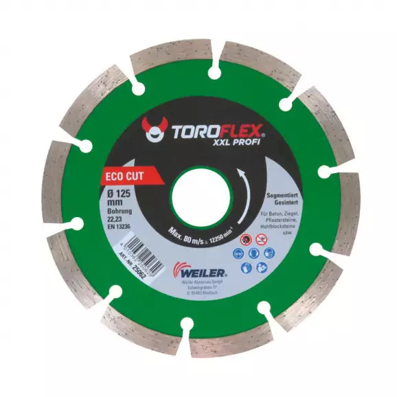 Диск диамантен WEILER TOROFLEX Pro Concrete Segment 125x22.23мм, за бетон и армиран бетон