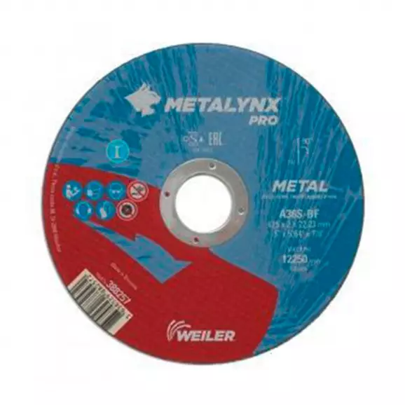 Диск карбофлексов WEILER METALYNX PRO 125x2.0x22.23мм, за рязане на метал
