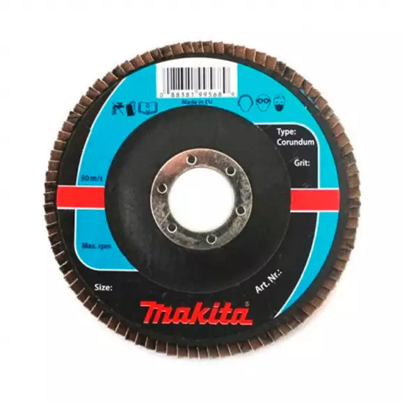 Диск ламелен MAKITA 125x22.23 P80, за шлайфане на метал, пластмаса, дърво