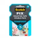 Двойнозалепваща лента 3M Scotch FIX Transparent 19мм/1.5м, прозрачна, UV-устойчива, до 7кг - small