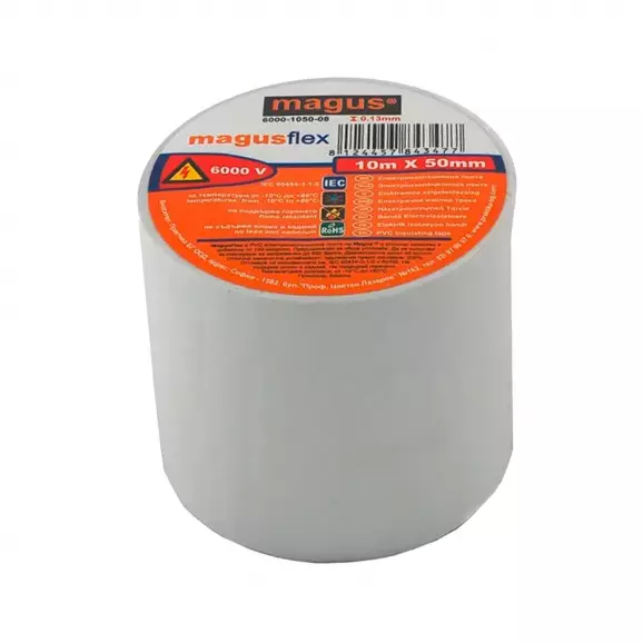 Изолирбанд MAGUS MagusFlex 50мм/10м-бял