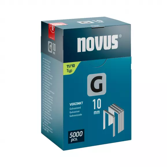 Кламери NOVUS 11/10мм 5000бр., тип 11/G, плоска тел, кутия