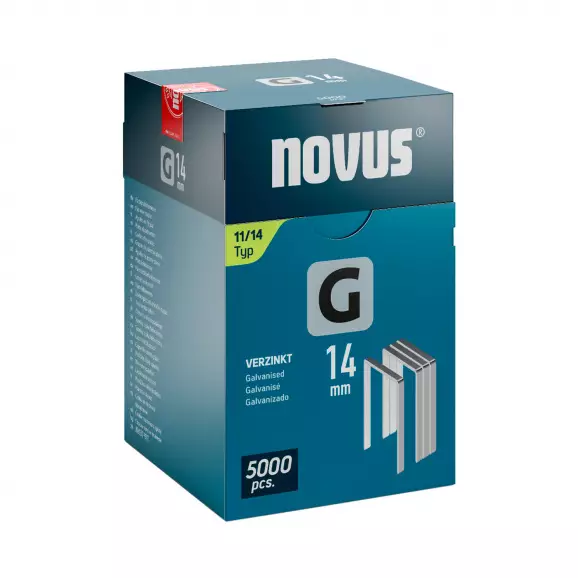 Кламери NOVUS 11/14мм 5000бр., тип 11/G, плоска тел, кутия