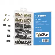 Клипс комплект с винтове с полуобла глава FERVI, 170 части, 3x8 - 6х20мм