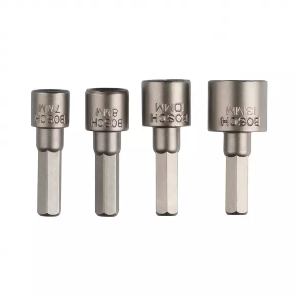 Накрайник камък комплект BOSCH 4части, SW 7.0, 8.0, 10.0, 13.0х36мм, C6.3, с магнит
