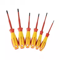 Отвертки комплект KNIPEX PlusMinus 6части, 1000V, PH, PZ, SB, двукомпонентна дръжка