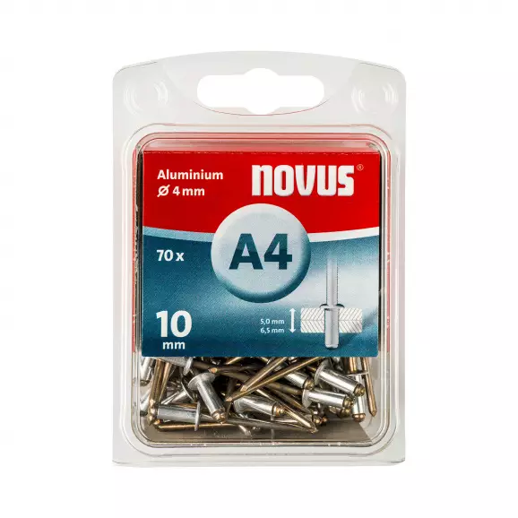 Попнит алуминиев NOVUS 4.0x10мм, 70бр. блистер