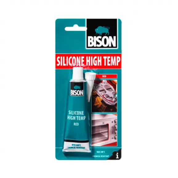 Силикон BISON High Temp 60мл - червен, за гарнитури, съединения и връзки