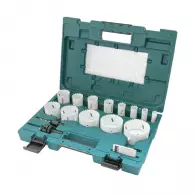Боркорони MAKITA 16-76мм 14части, за дърво и цветни метали, 38мм-работна дължина, HSS-Bi, в куфар