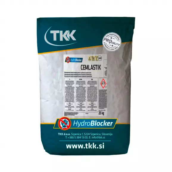 Двукомпонентна хидроизолация TKK Tekadom HYDROBLOCKER Cemlastik, еластична, 25 кг компонент А + 9 кг комонент B