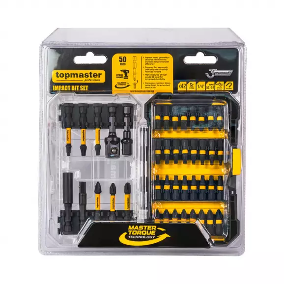 Комплект накрайници TOPMASTER 42части, PH, PZ, SB, ТХ