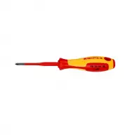 Отверткa кръстата KNIPEX Slim PH1 187/80мм, изолирана 1000V, CrV-Mo, двукомпонентна дръжка