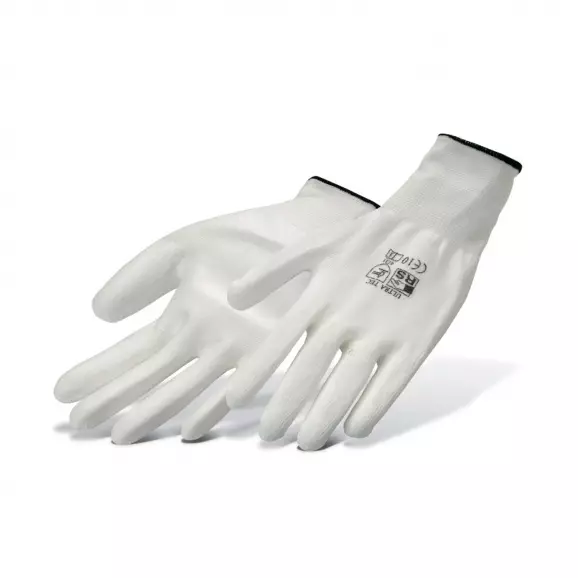 Ръкавици PAJARITO 8541PU 10, с пет пръста, бели
