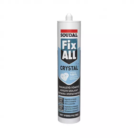 Лепило уплътнител хибрид-полимерно SOUDAL Fix ALL Crystal 290мл-прозрачно