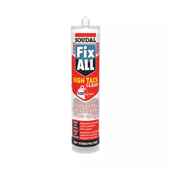 Лепило уплътнител хибрид-полимерно SOUDAL Fix ALL High Tack Clear 290мл