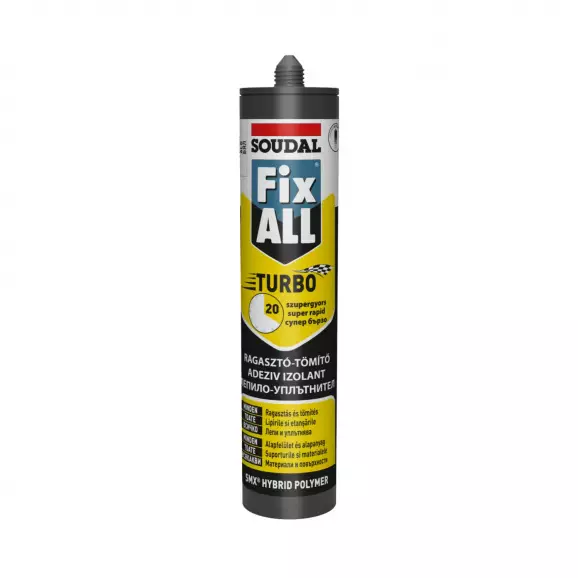 Лепило уплътнител хибрид-полимерно SOUDAL Fix ALL Turbo 290мл-бял