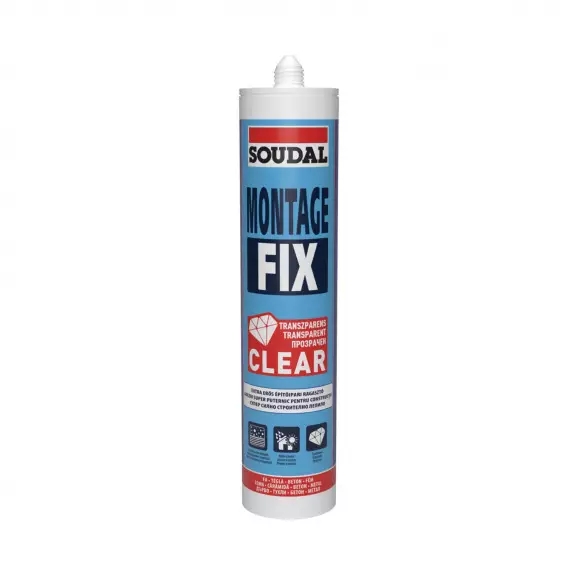 Монтажно лепило SOUDAL Montage Fix Clear 280мл-прозрачно