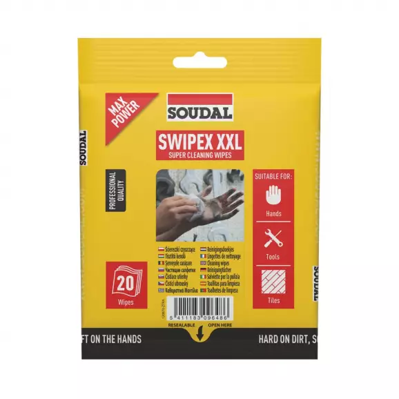 Почистващи кърпички SOUDAL Swipex XXL 20бр