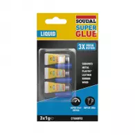 Секундно лепило SOUDAL Super Glue 3х1гр