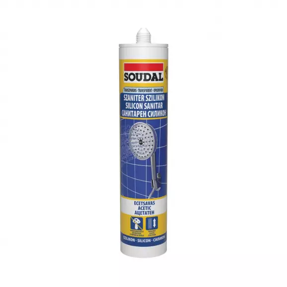 Силикон ацетатен SOUDAL Sanitar 280мл - прозрачен