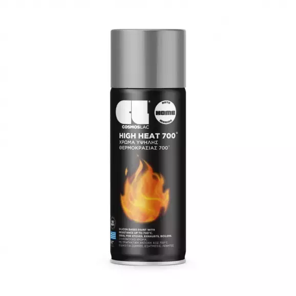 Спрей боя сребрист COSMOS LAC High Heat 350 400мл, №350, термоустойчив до 700 °C