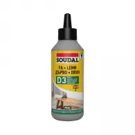 Водоустойчиво лепило за дърво SOUDAL 65A D3 250мл-бяло