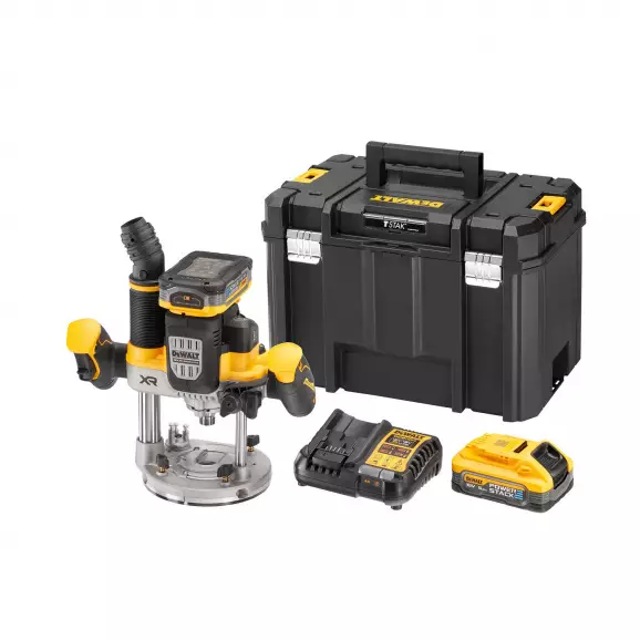 Акумулаторна оберфреза DEWALT DCW620H2, 18V, 5.0Ah, 11000-23000об/мин, ф8, 12мм, безчетков