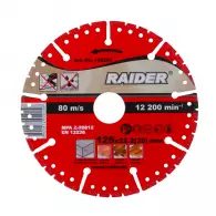 Диск диамантен RAIDER Universal RD-DD24 125x22.2мм, за бетон, армиран бетон, тухла, керемиди, мозайка, за сухо рязане
