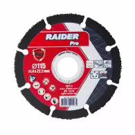 Диск карбиден RAIDER CARBIDE Multi Wheel 115x1.4x22.23мм, за рязане на метал, епоксидно и фибро стъкло, пластмаса