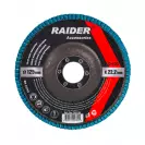 Диск ламелен RAIDER Zirconia 125х22.23мм P100, за шлайфане на неръждаема стомана, дърво, пластмаси - small