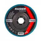 Диск ламелен RAIDER Zirconia 125х22.23мм P120, за шлайфане на неръждаема стомана, дърво, пластмаси - small
