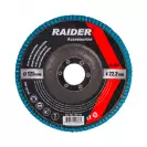 Диск ламелен RAIDER Zirconia 125х22.23мм P80, за шлайфане на неръждаема стомана, дърво, пластмаси - small