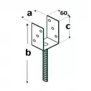 Основа за греда DOMAX PS 60U 61х4х120мм, поцинкована, HDG - small, 254480